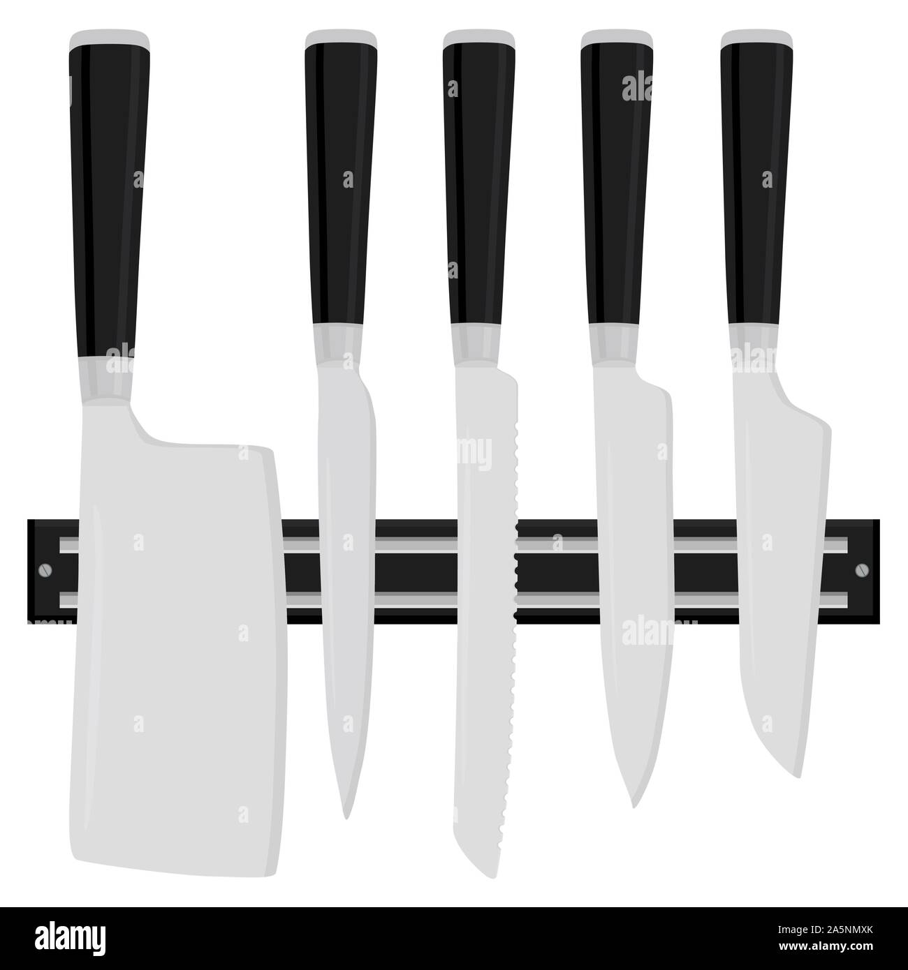 big set different types knives different size - Stock