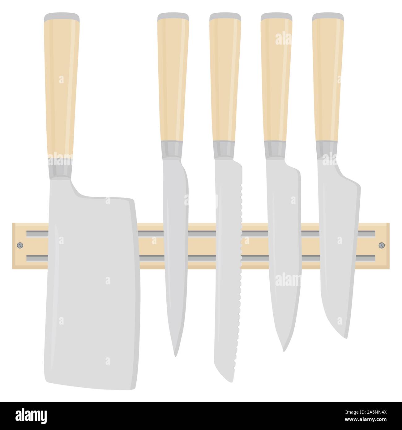 Illustration On Theme Big Colored Set Different Types Knives Different Size For Butcher Knife Pattern Consisting Of Collection Accessory To Butcher I Stock Vector Image Art Alamy