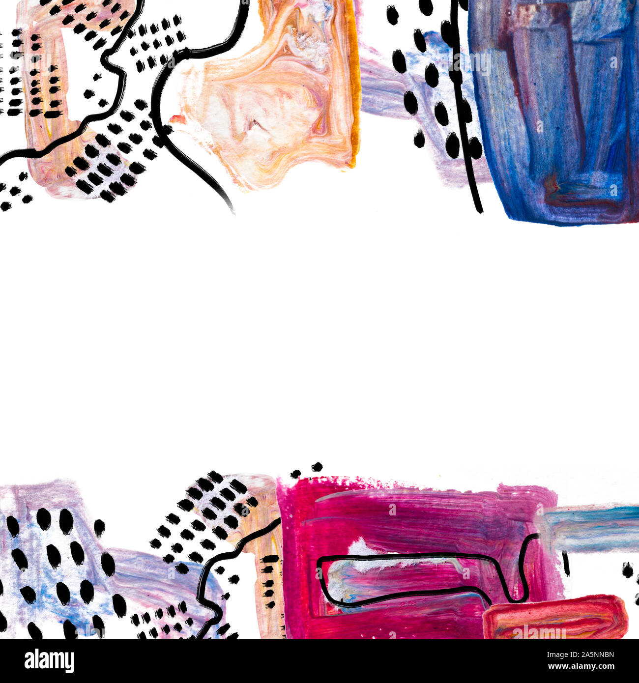 Hand drawn border and place for your text Stock Photo - Alamy