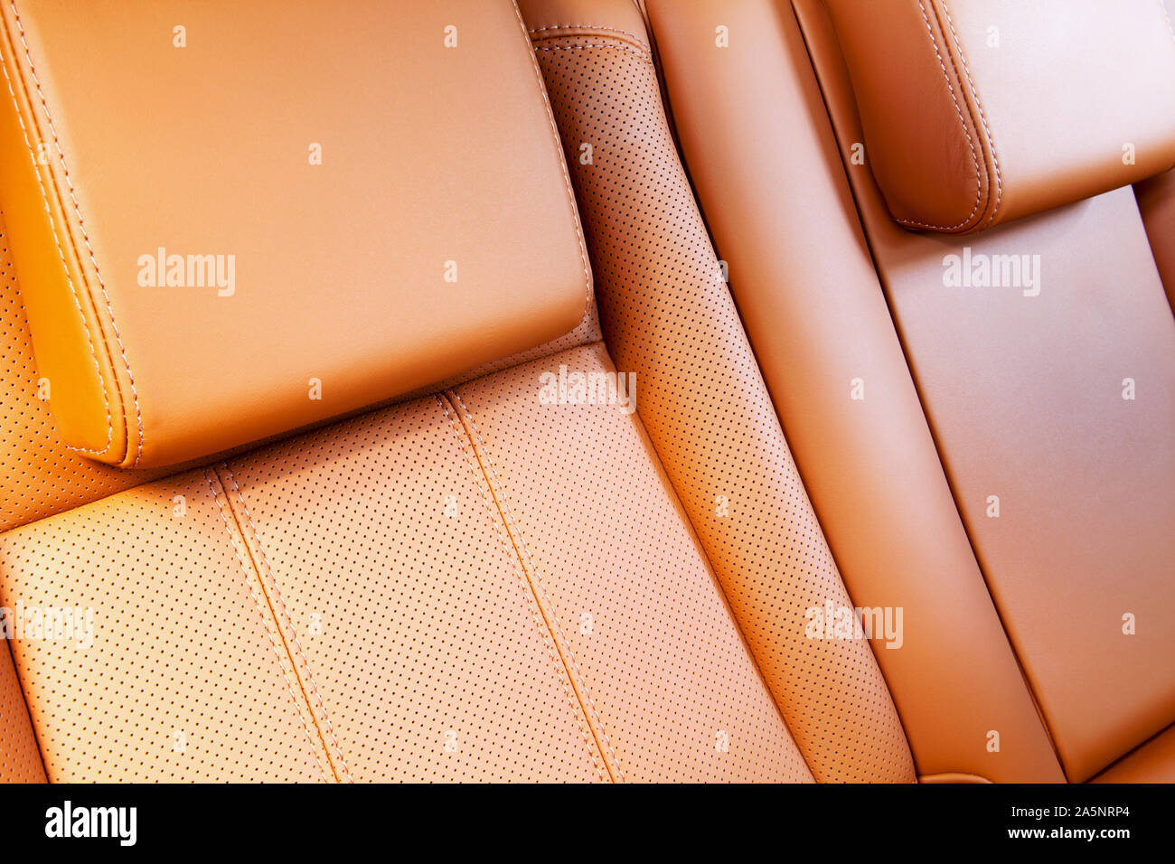 car seat in perforated leather Stock Photo