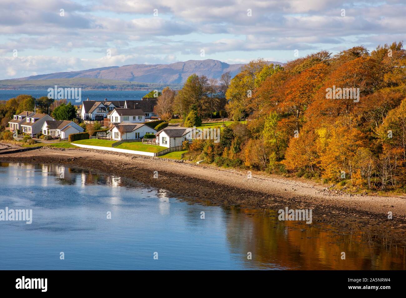 Autumn over Lora View, North Connel, Argyll Stock Photo Alamy