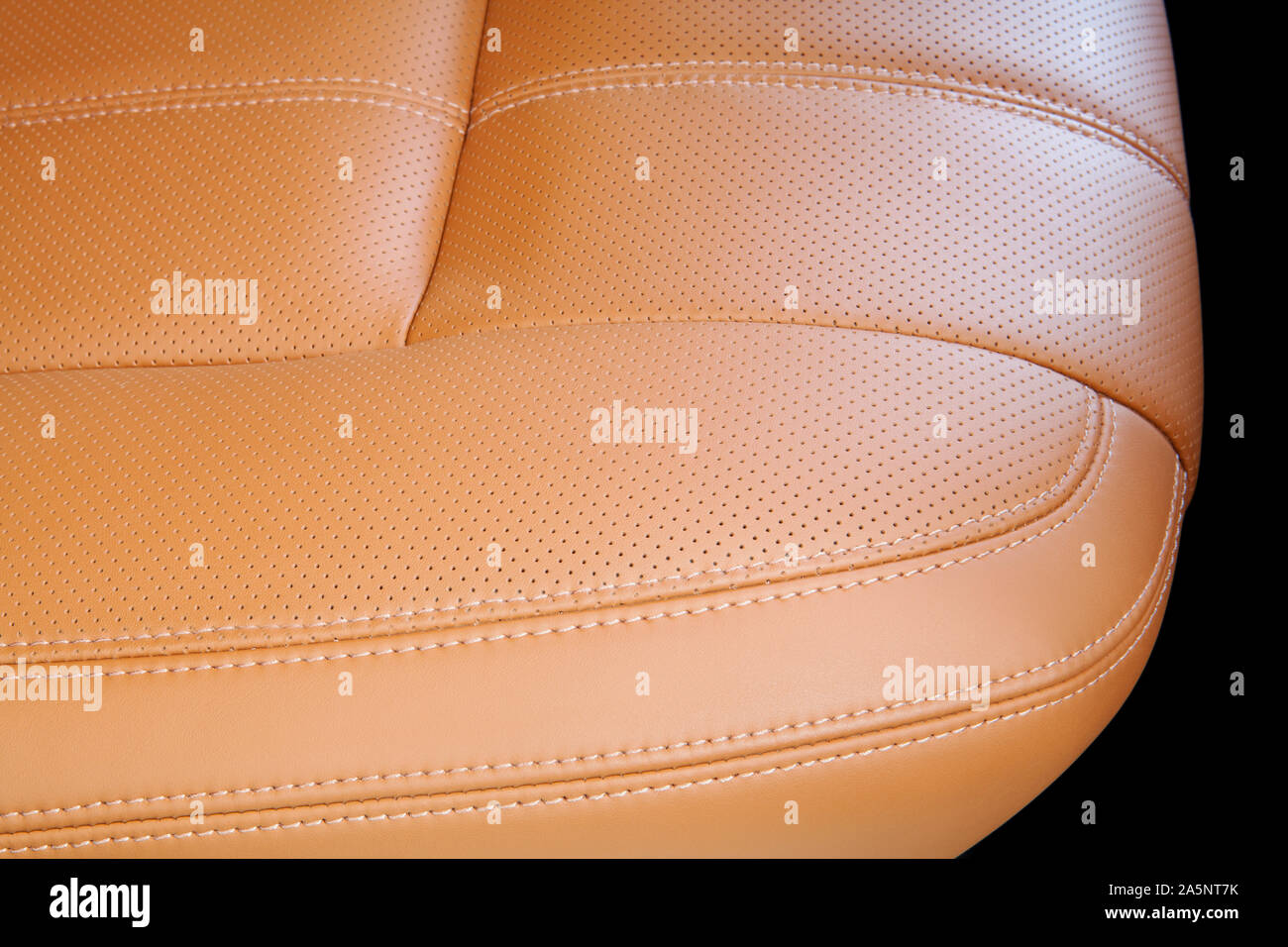 car seat in perforated leather Stock Photo