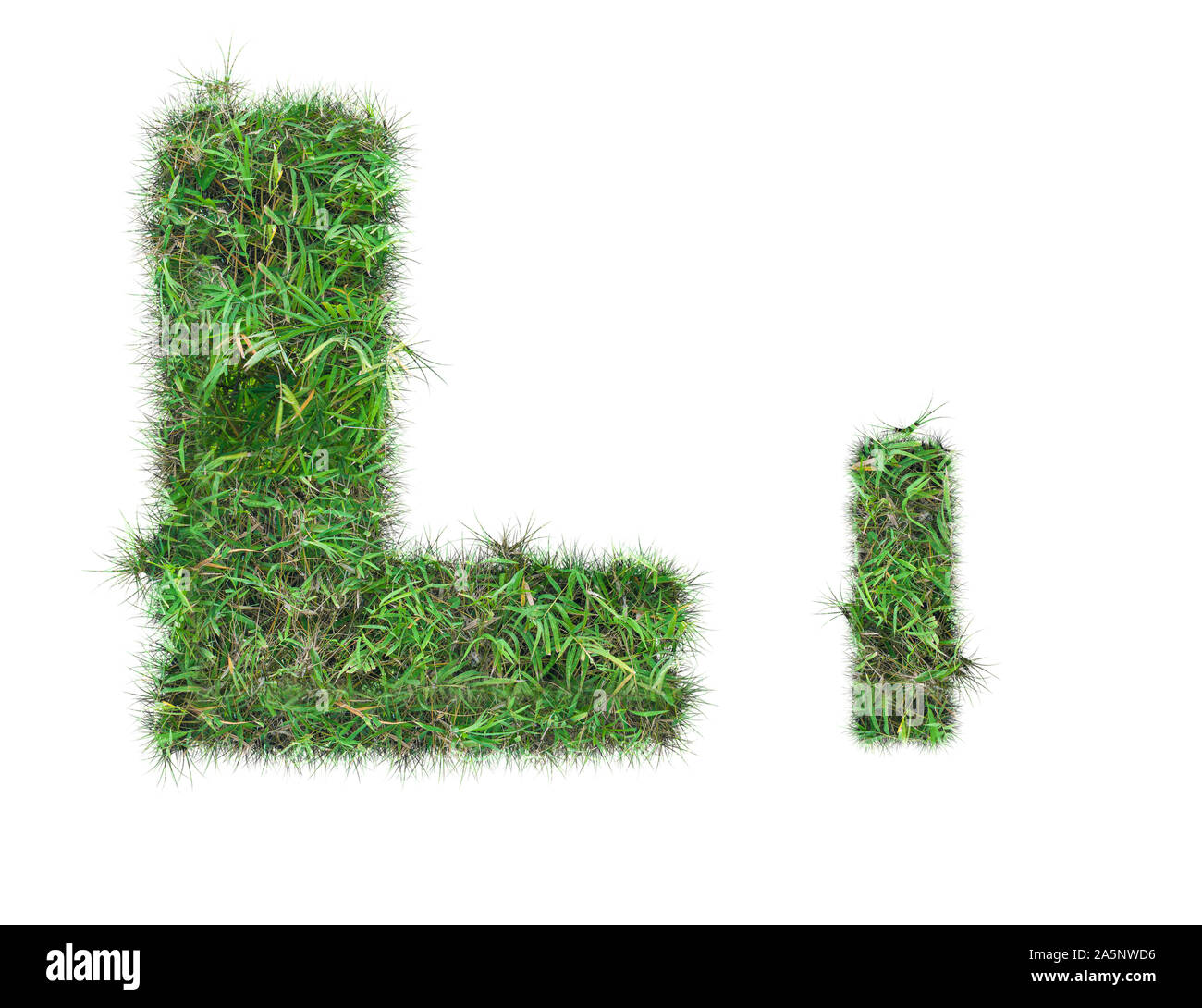 letter L on green grass isolated on over white background Stock Photo ...