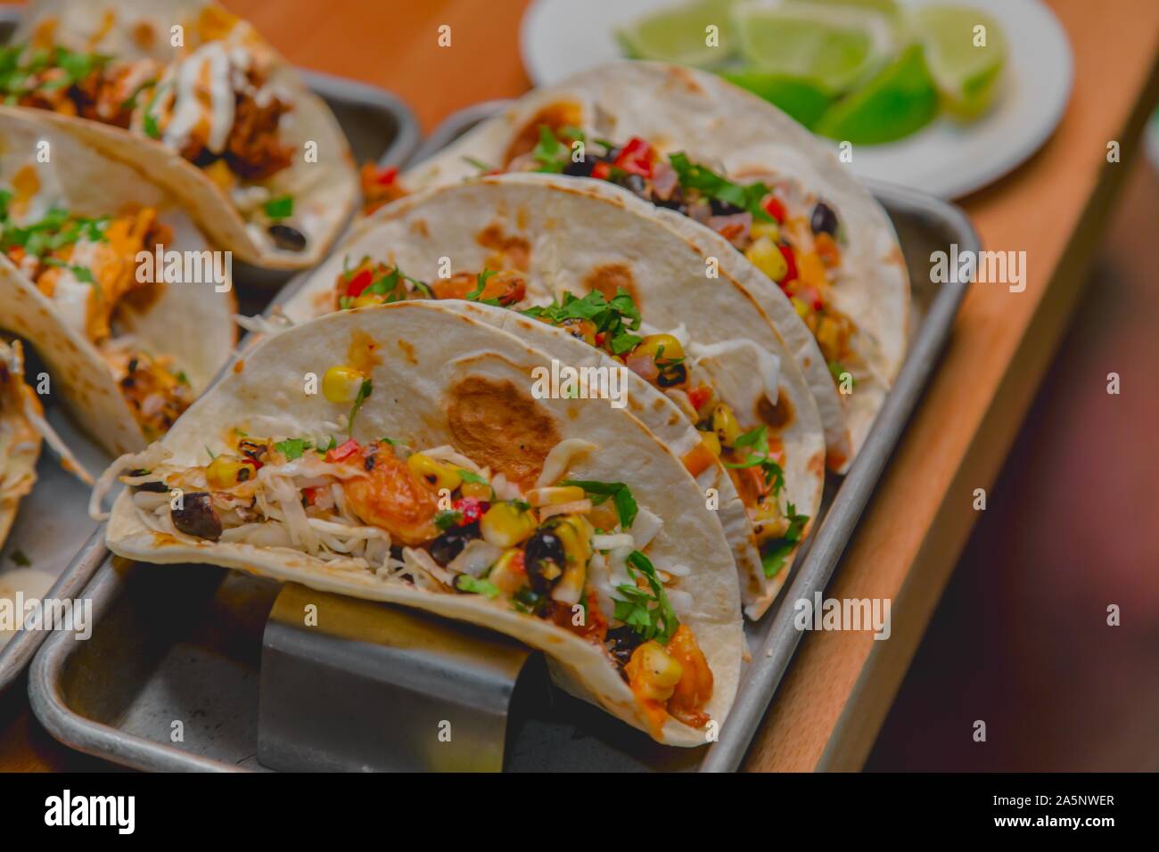 Platter of delicious Mexican tacos Stock Photo Alamy