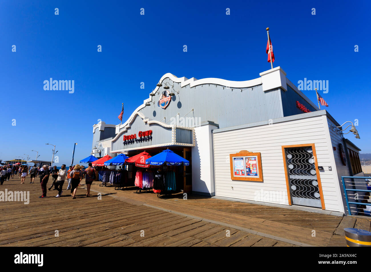 Bubba Gump shop restaurant on Santa Monica pier, California, United