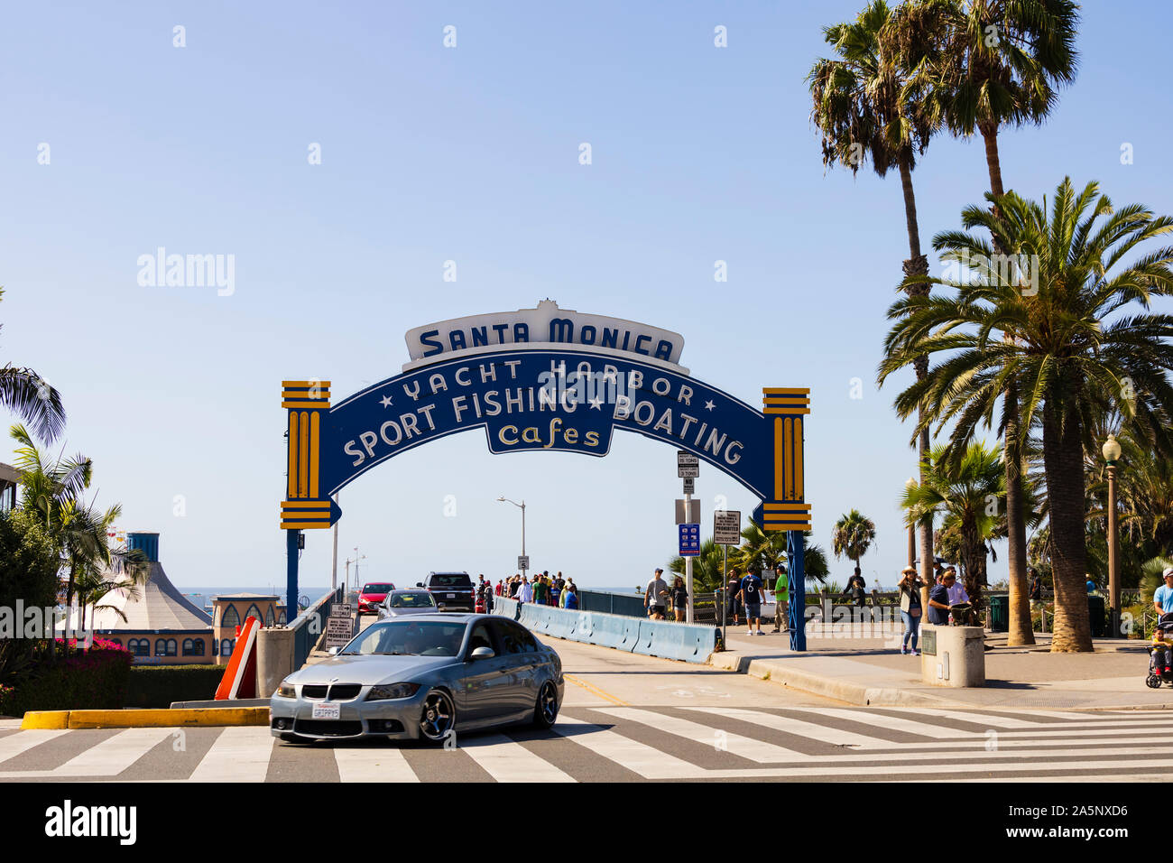 Entrance to Santa Monica pier, California, United States of America. USA. October 2019 Stock Photo