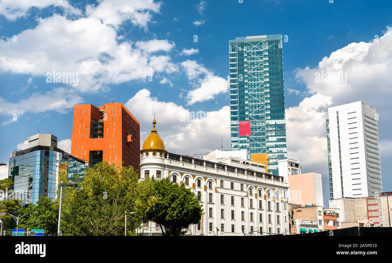 Skyline of the business district of Mexico City Stock Photo