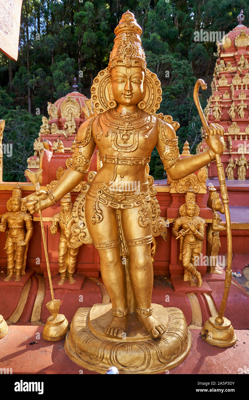 Golden statue of Sri Rama at Sriramajayam Hindu Temple, Nuwara Eliya