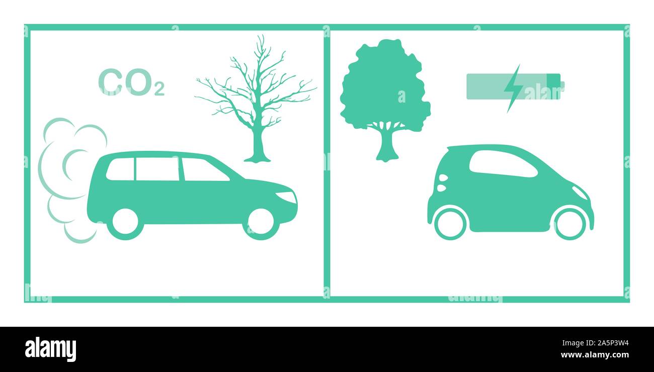 Vector illustration comparison electric environmentally friendly vs gas