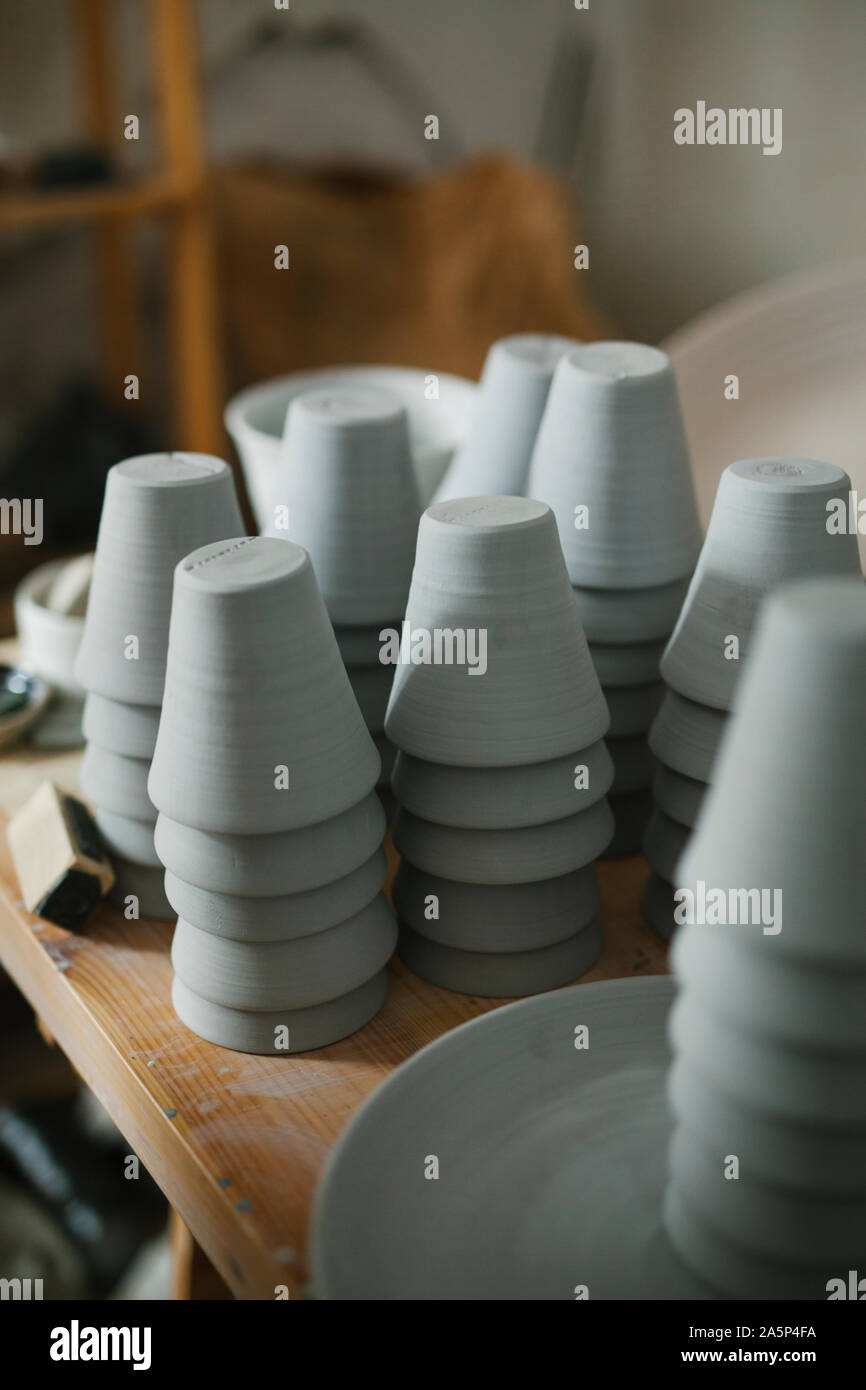 Pottery in workshop Stock Photo - Alamy