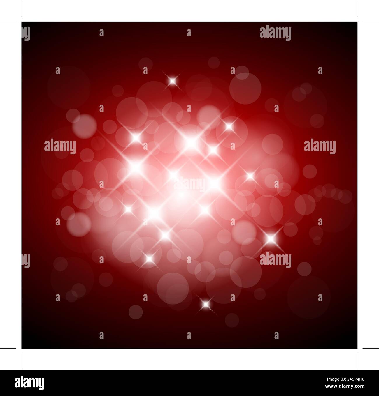 Red background with white lights and place for your text Stock Vector