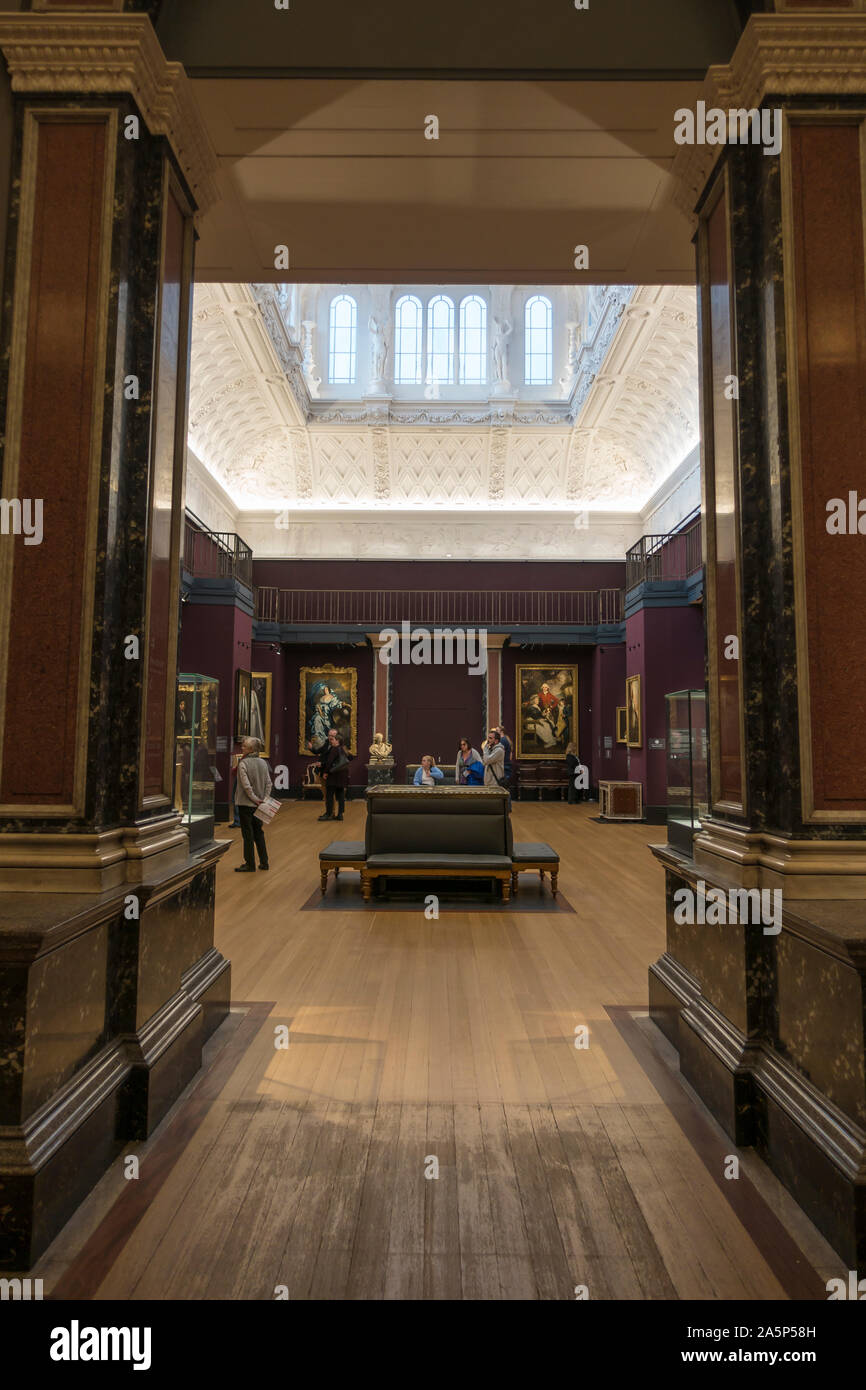 Gallery inside Fitzwilliam Museum Cambridge 2019 Stock Photo