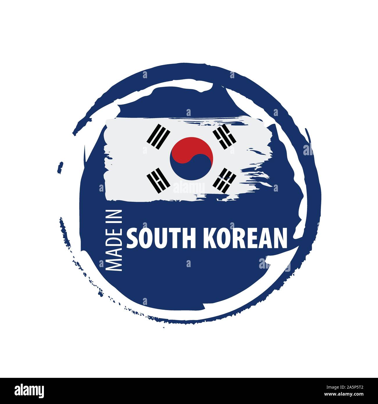 South Korean flag, vector illustration on a white background Stock