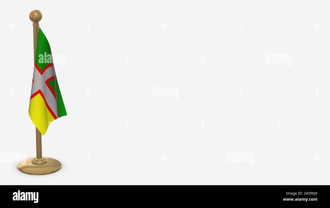 Drapeau Du SaguenayLacSaintJean 3D flag illustration hanging on