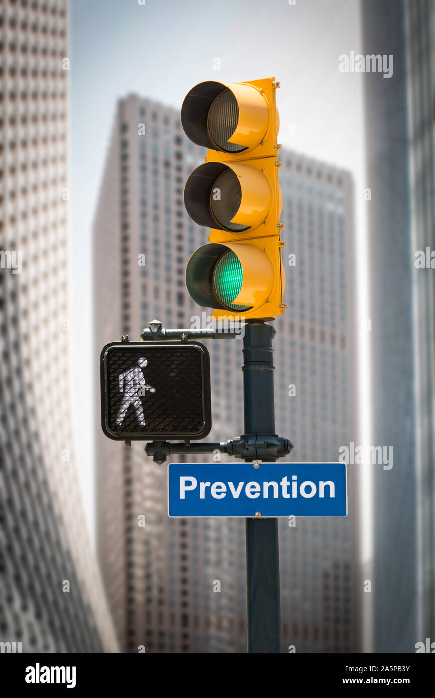 Street Sign the Direction Way to Prevention Stock Photo - Alamy