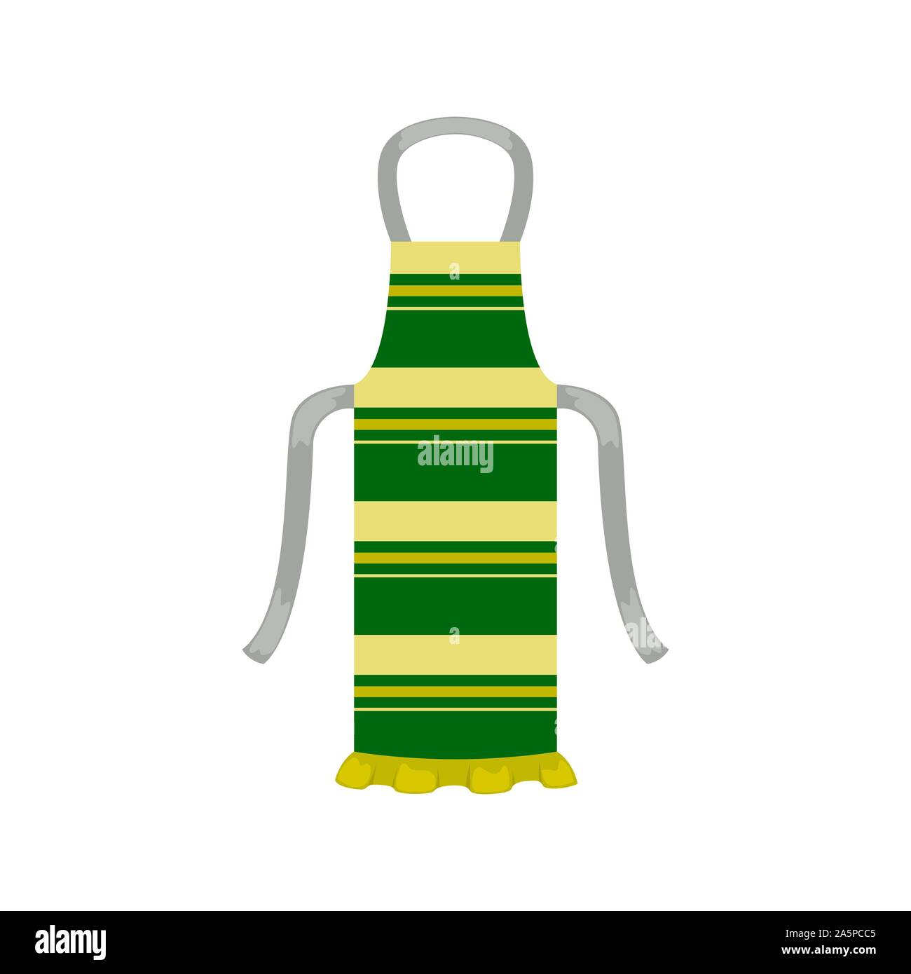 Striped kitchen apron. Isolated flat vector illustration. Stock Vector