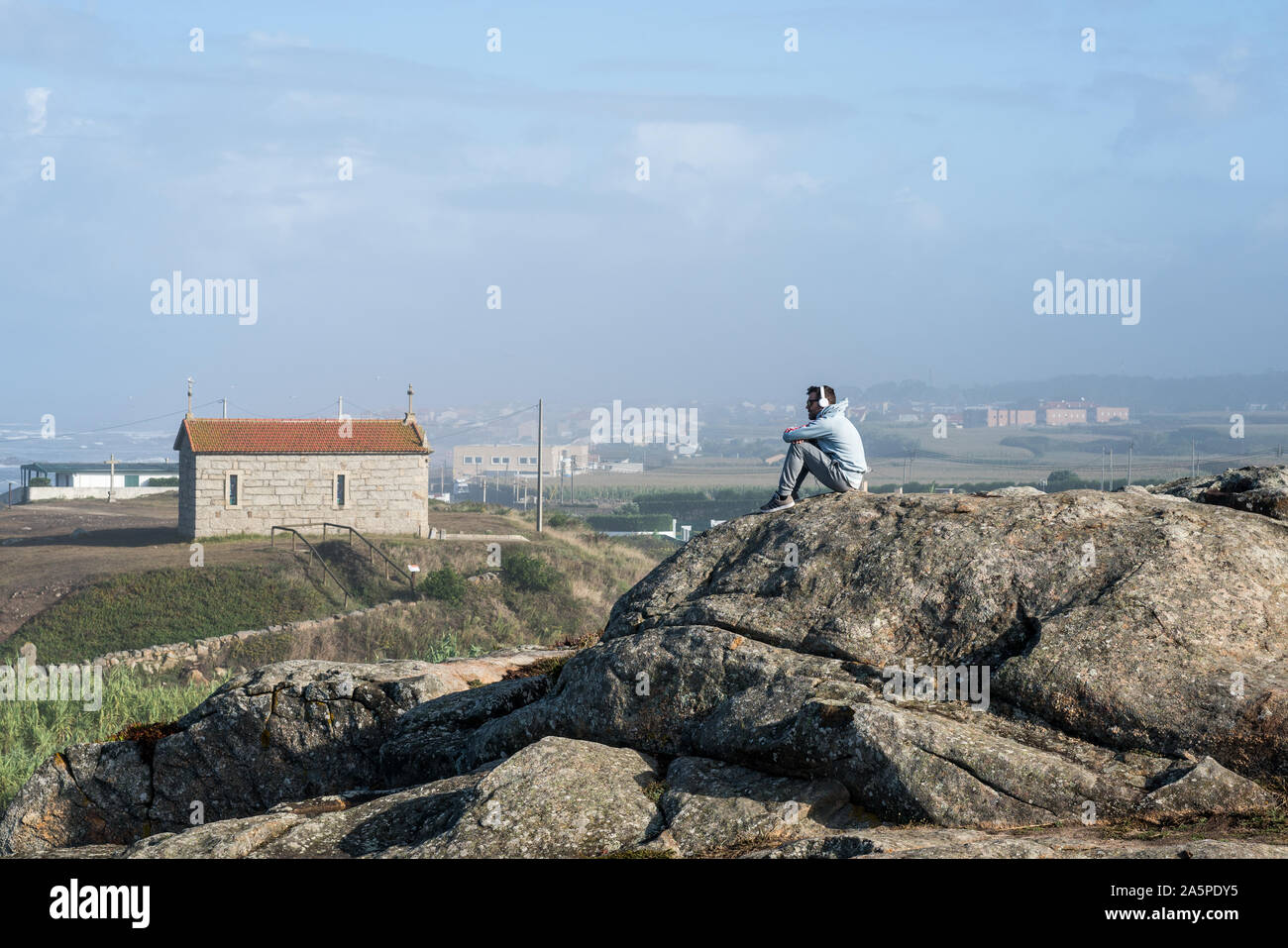 Chapel of São Paio, Portugal. Camino portuguese. Camino de Santiago de Compostela. Stock Photo