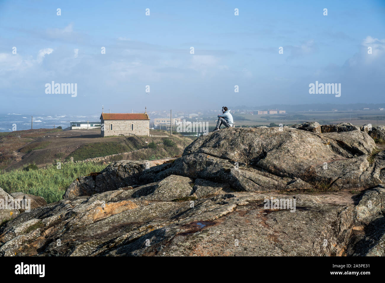 Chapel of São Paio, Portugal. Camino portuguese. Camino de Santiago de Compostela. Stock Photo