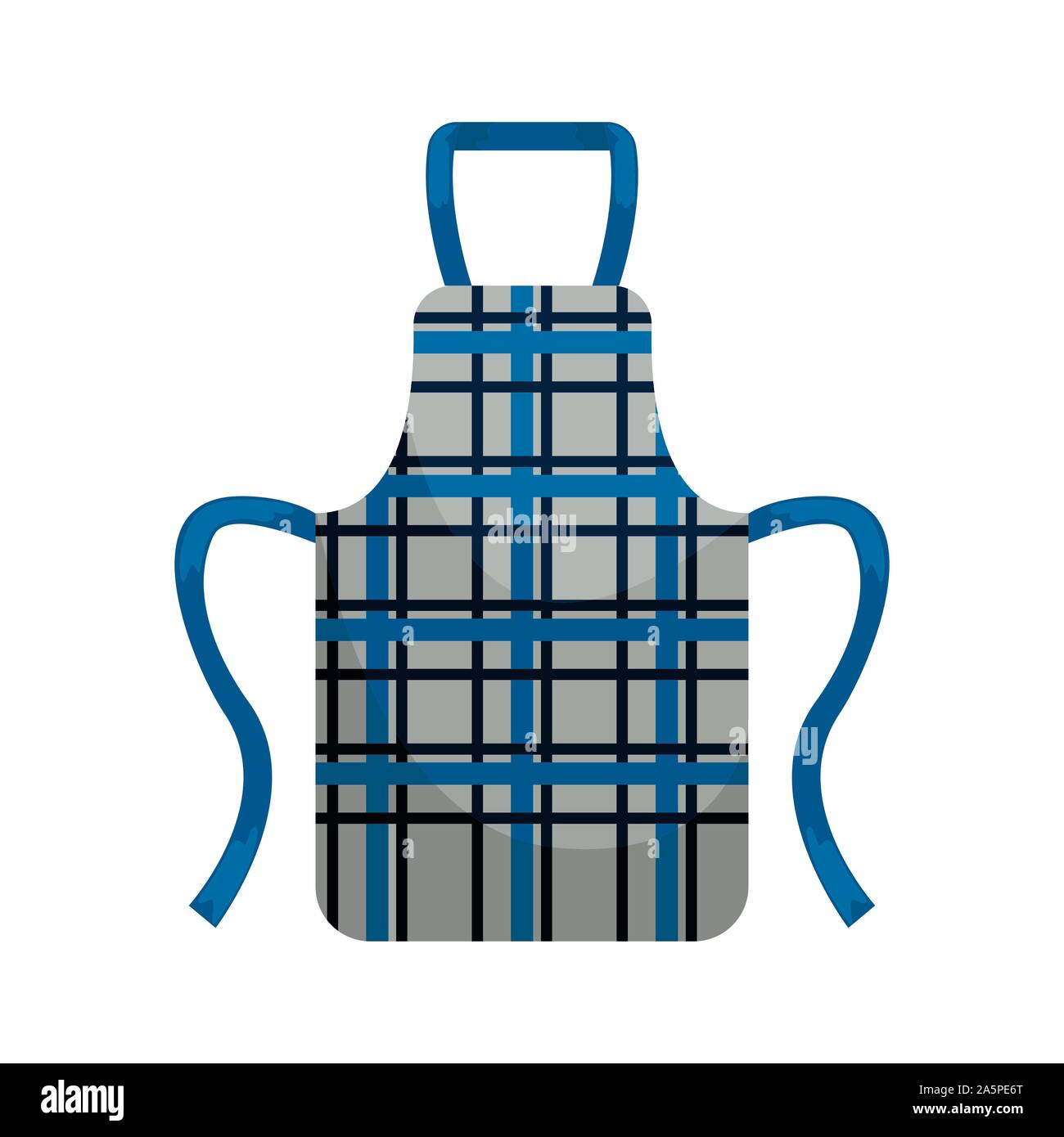 Kitchen apron into the cage. Isolated flat vector illustration. Stock Vector