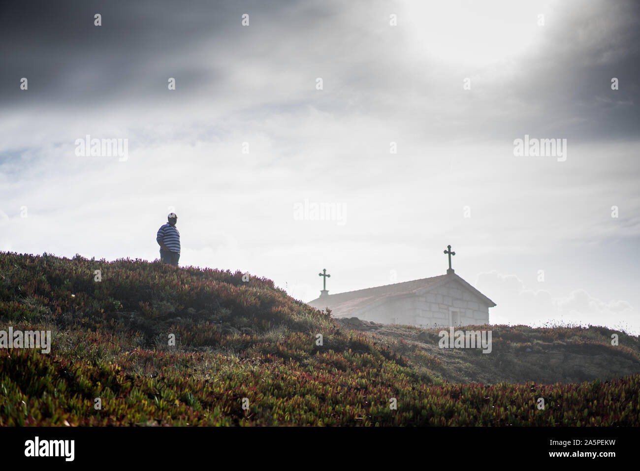 Chapel of São Paio, Portugal. Camino portuguese. Camino de Santiago de Compostela. Stock Photo