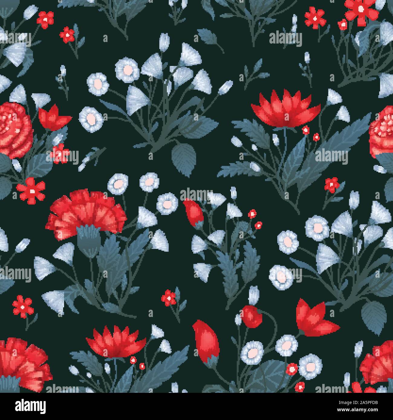 Seamless pattern Vector floral design with roses . Romantic background ...