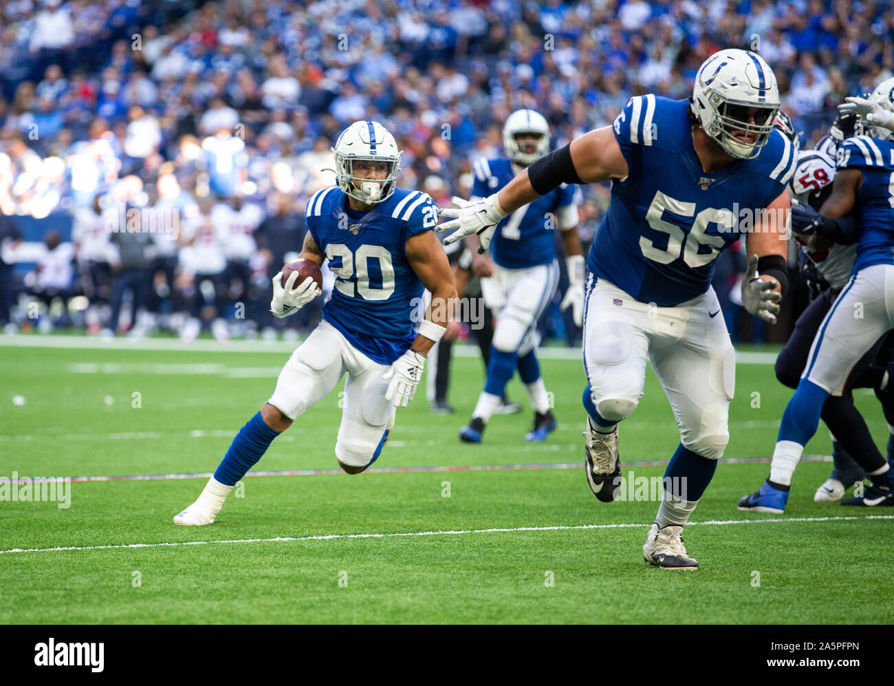 Indianapolis, Indiana, USA. 20th Oct, 2019. NFL promotes Crucial Catch  during NFL football game action between the Houston Texans and the  Indianapolis Colts at Lucas Oil Stadium in Indianapolis, Indiana. John  Mersits/CSM/Alamy