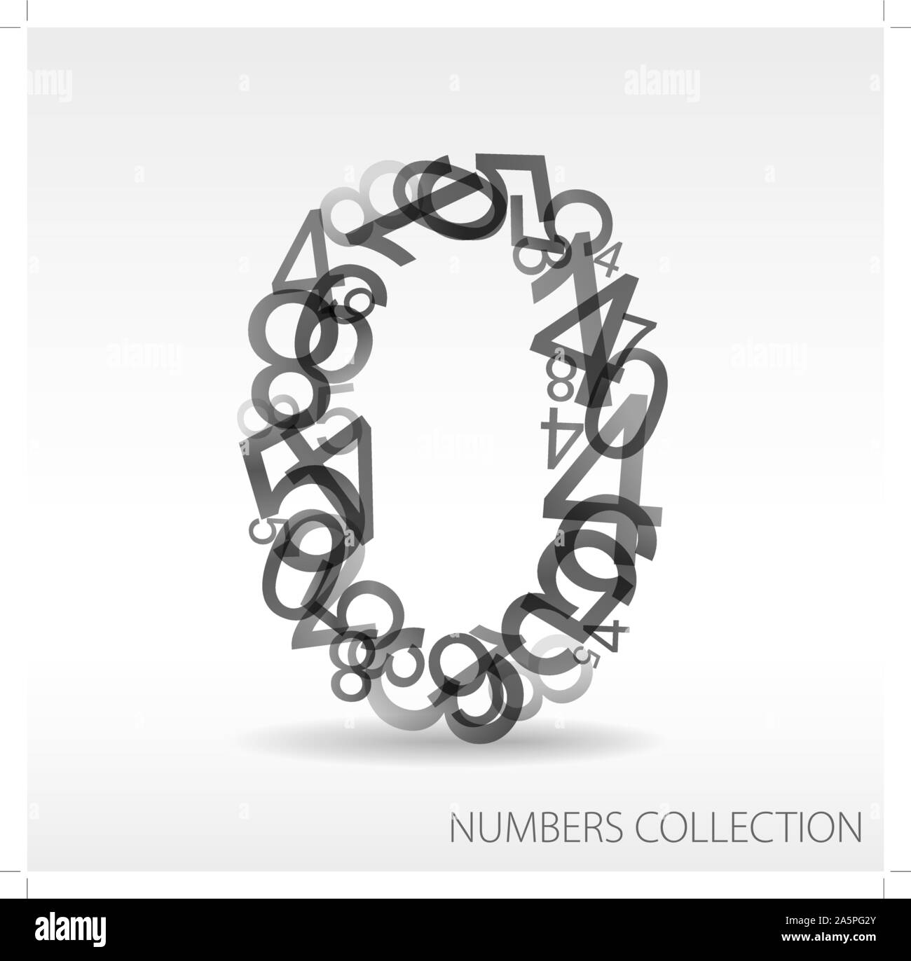 Number zero made from various numbers - check my portfolio for other ...