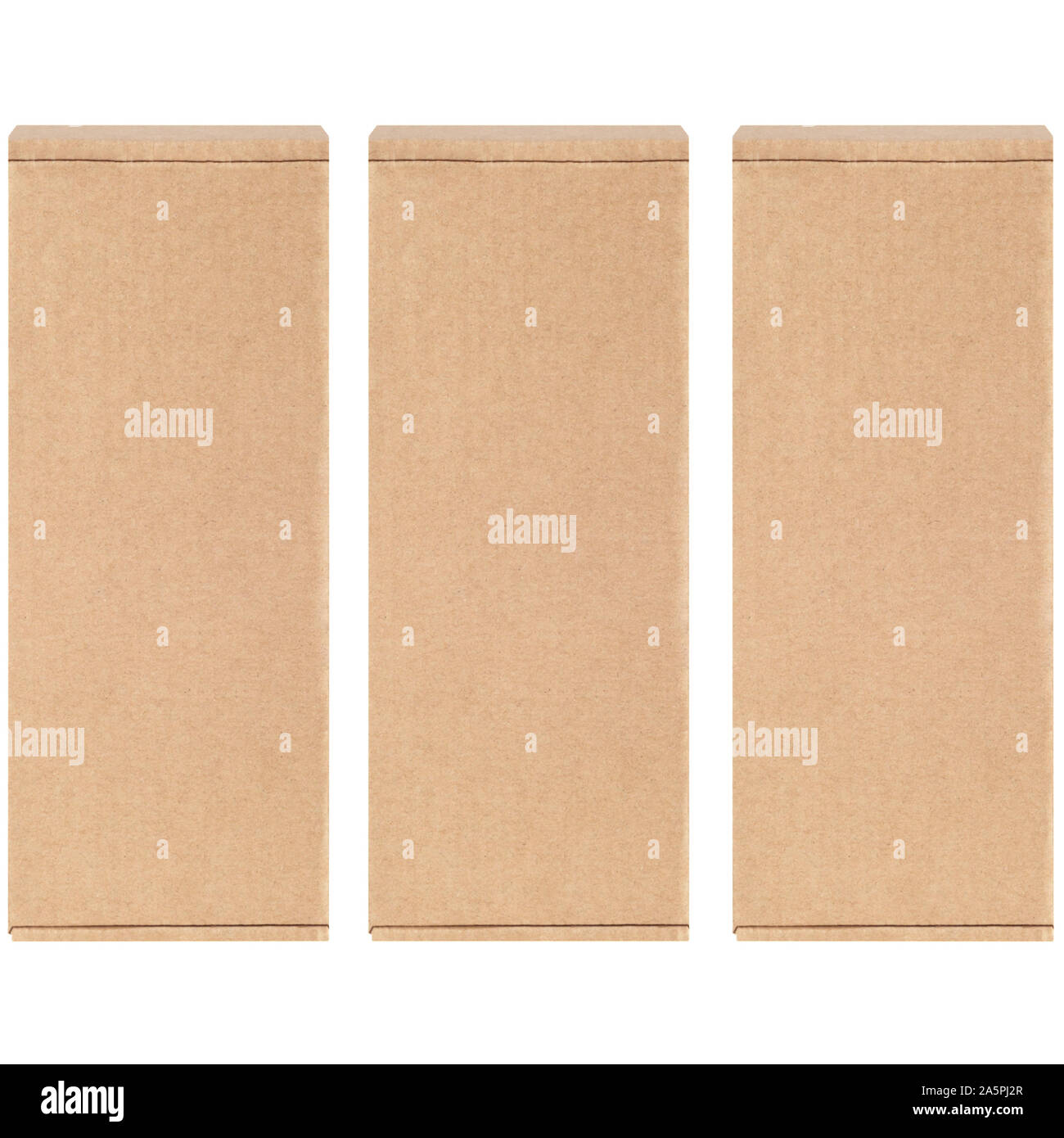Paper Box Rows Cardboard boxes arranged in a row. Isolated on a white background Stock ...
