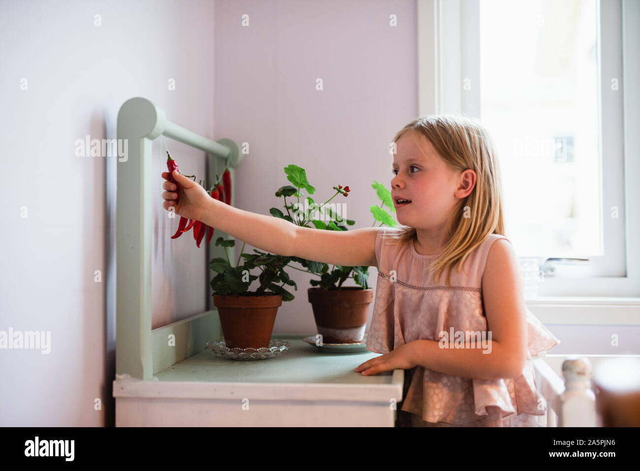 Girl at home Stock Photo