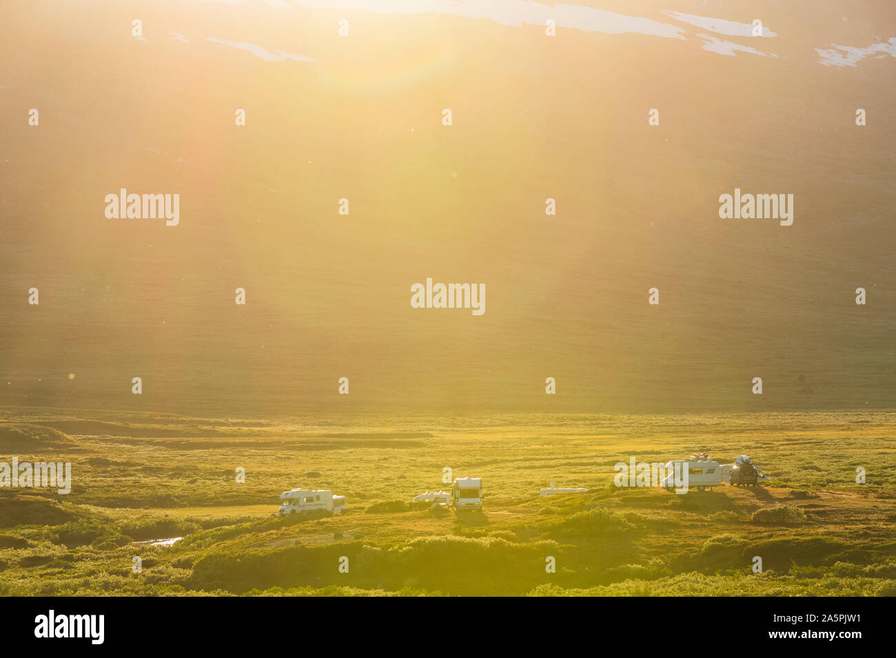 Parked mobile homes Stock Photo Alamy