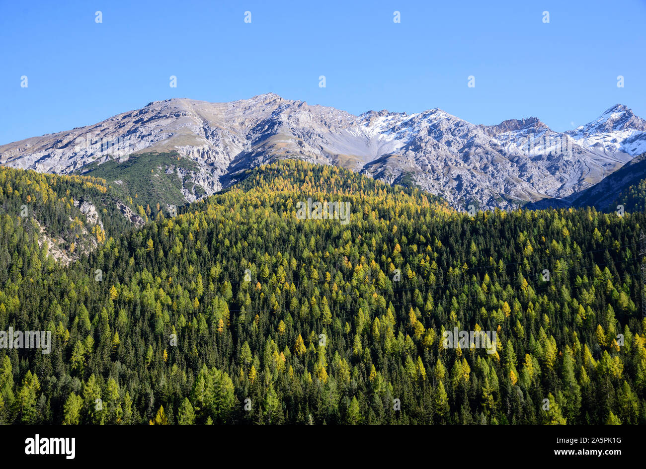 Bergpanorama, Engadin, Graubünden, Schweiz, Europa Stock Photo