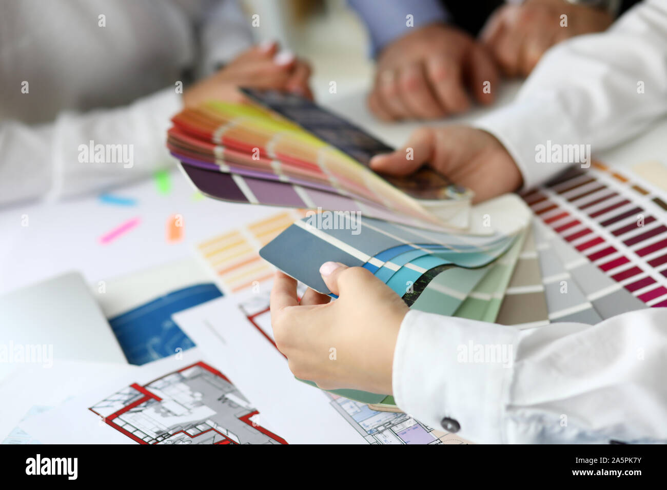 Tender hands of smart female Stock Photo