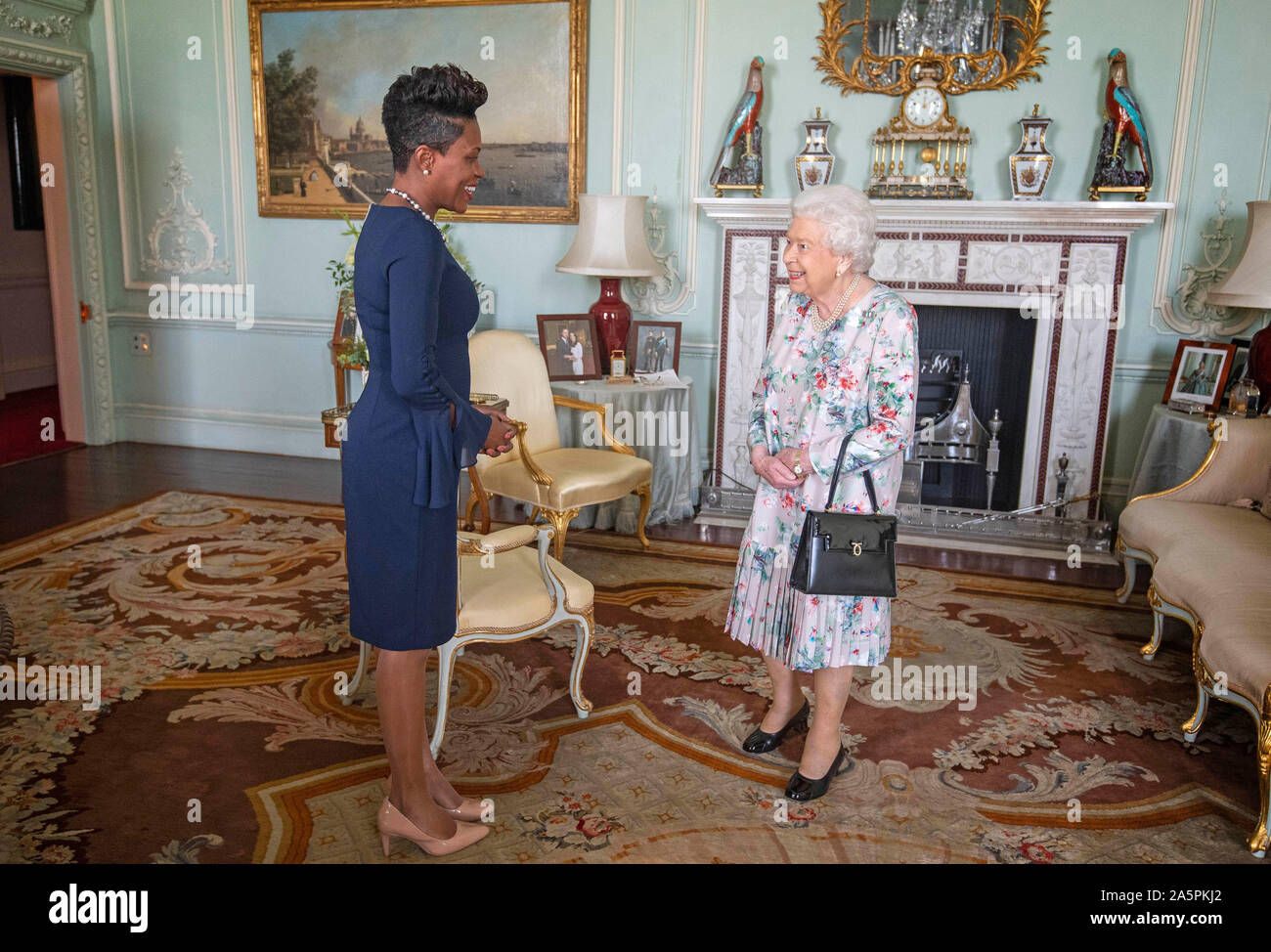 Queen Elizabeth II receives the High Commissioner for Grenada, Lakisha
