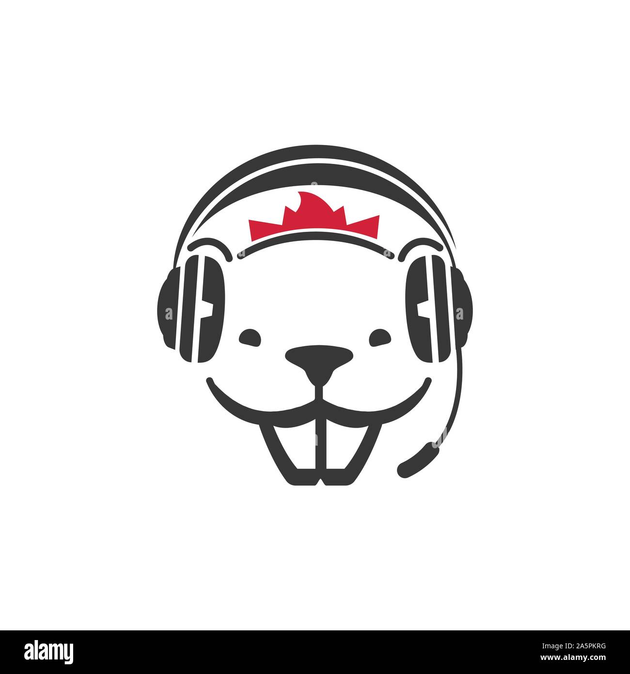 Beaver vector logo. Beaver emblem. Beaver illustration Stock Vector