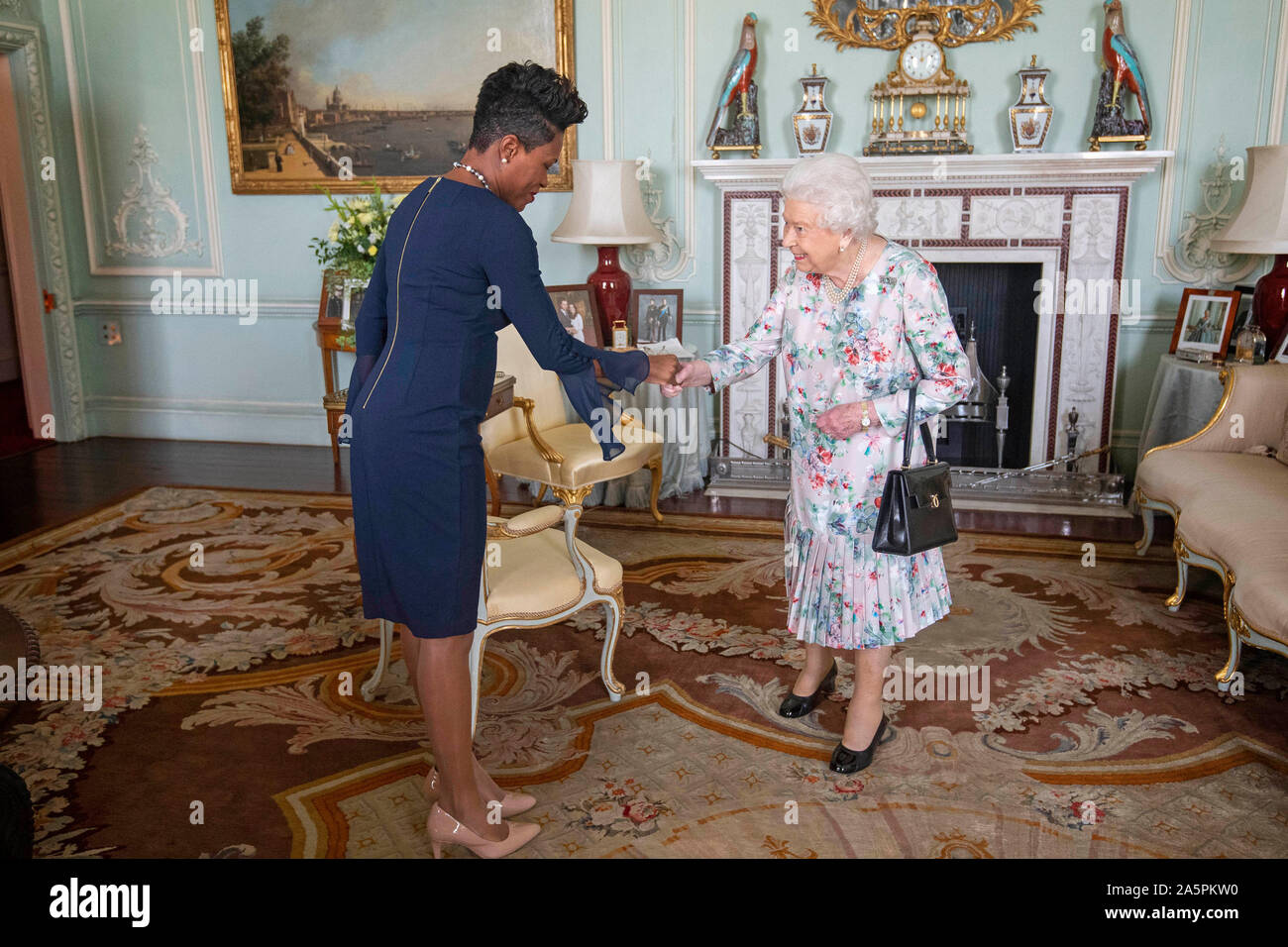 Queen Elizabeth II receives the High Commissioner for Grenada, Lakisha