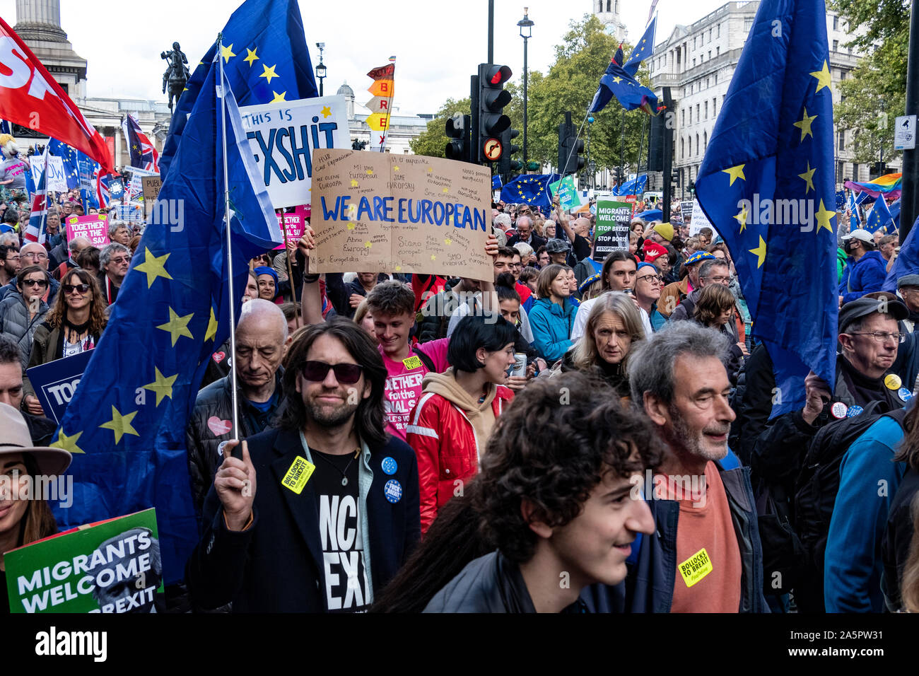 Peoples Vote March. Close to a million people protesting for a new referendum and final say on Brexit  19 October 2019 London Stock Photo