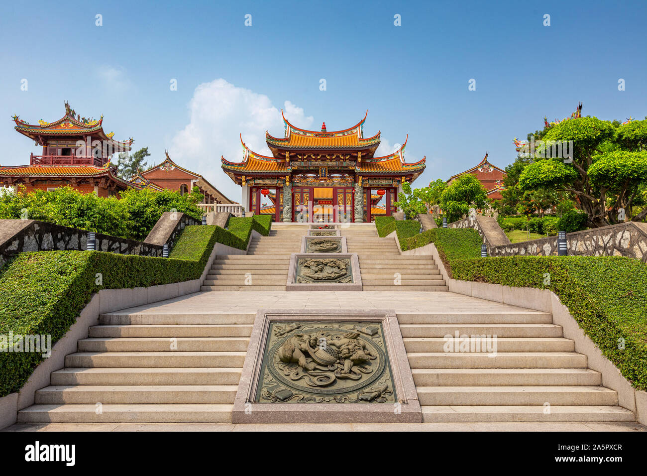 A-Ma Cultural Village at Macau, China. the translation of the chinese characters is "Macau Tin Hau Temple" Stock Photo