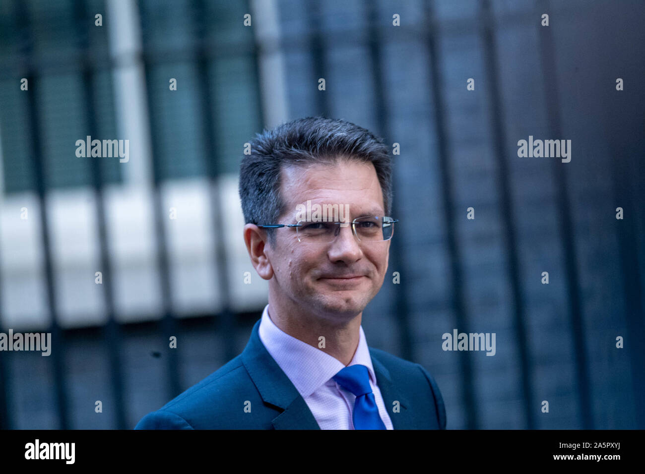 London, UK. 22nd Oct, 2019. Steven Baker MP, Chair of the European Research Group leaves a meeting at 10 Downing Street, London Credit: Ian Davidson/Alamy Live News Stock Photo