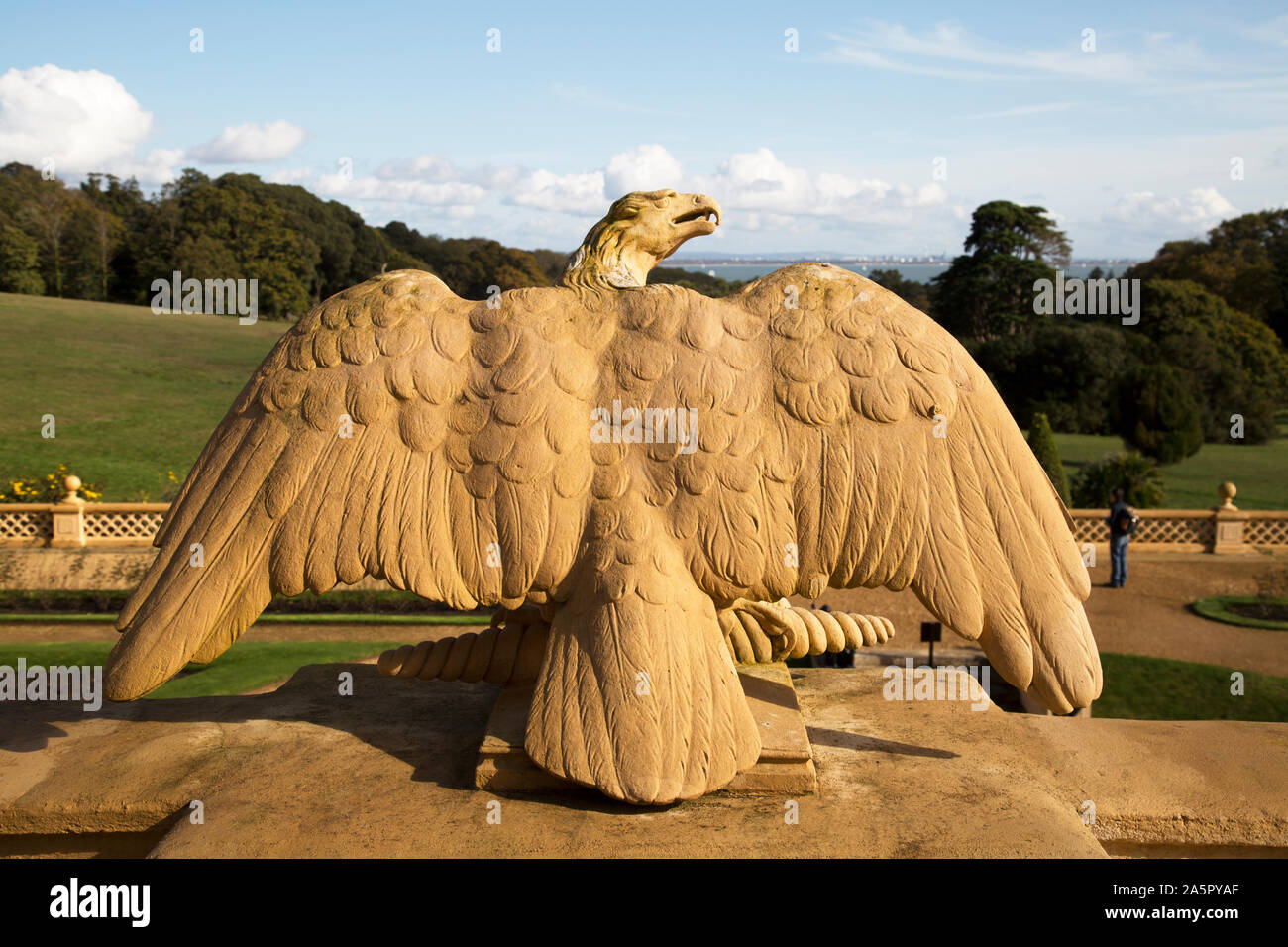 Eagle sculpture, carved stone eagle sculpture, balustrades, Italian Terrace, Osborne House