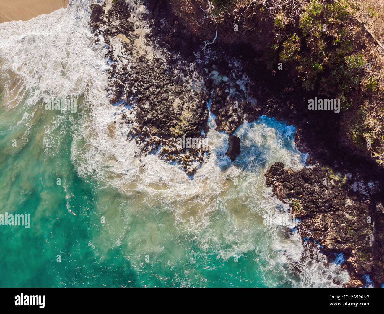 Aerial view of sea waves and fantastic Rocky coast Stock Photo - Alamy