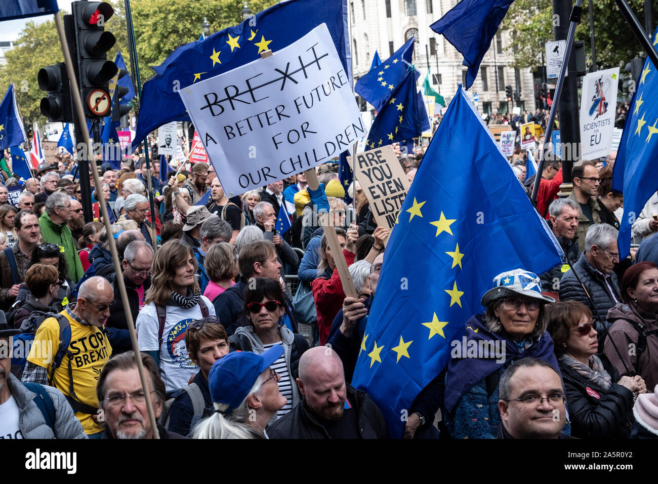 Peoples Vote March. Close to a million people protesting for a new referendum and final say on Brexit  19 October 2019 London Stock Photo
