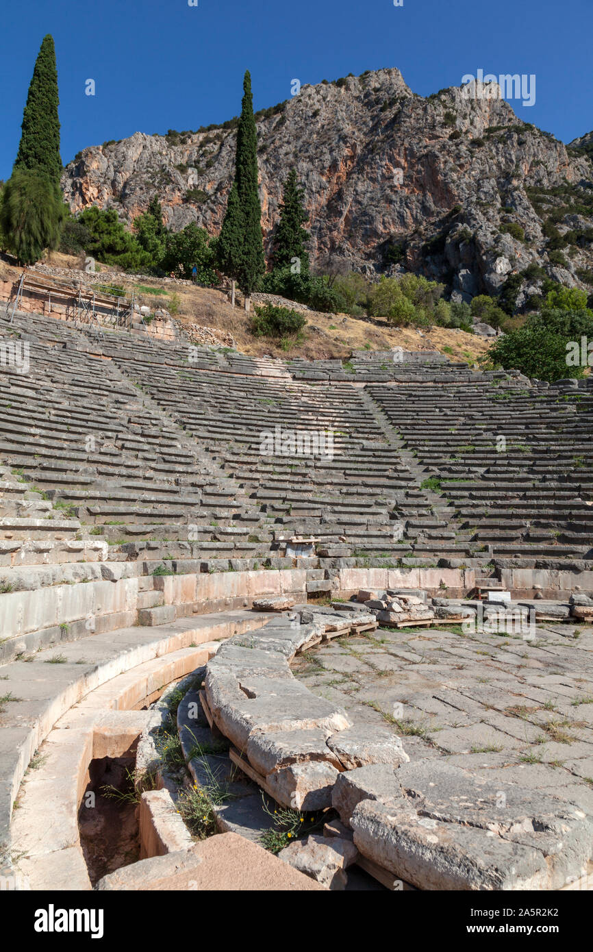 Amphitheatre at Delphi, Greece Stock Photo - Alamy