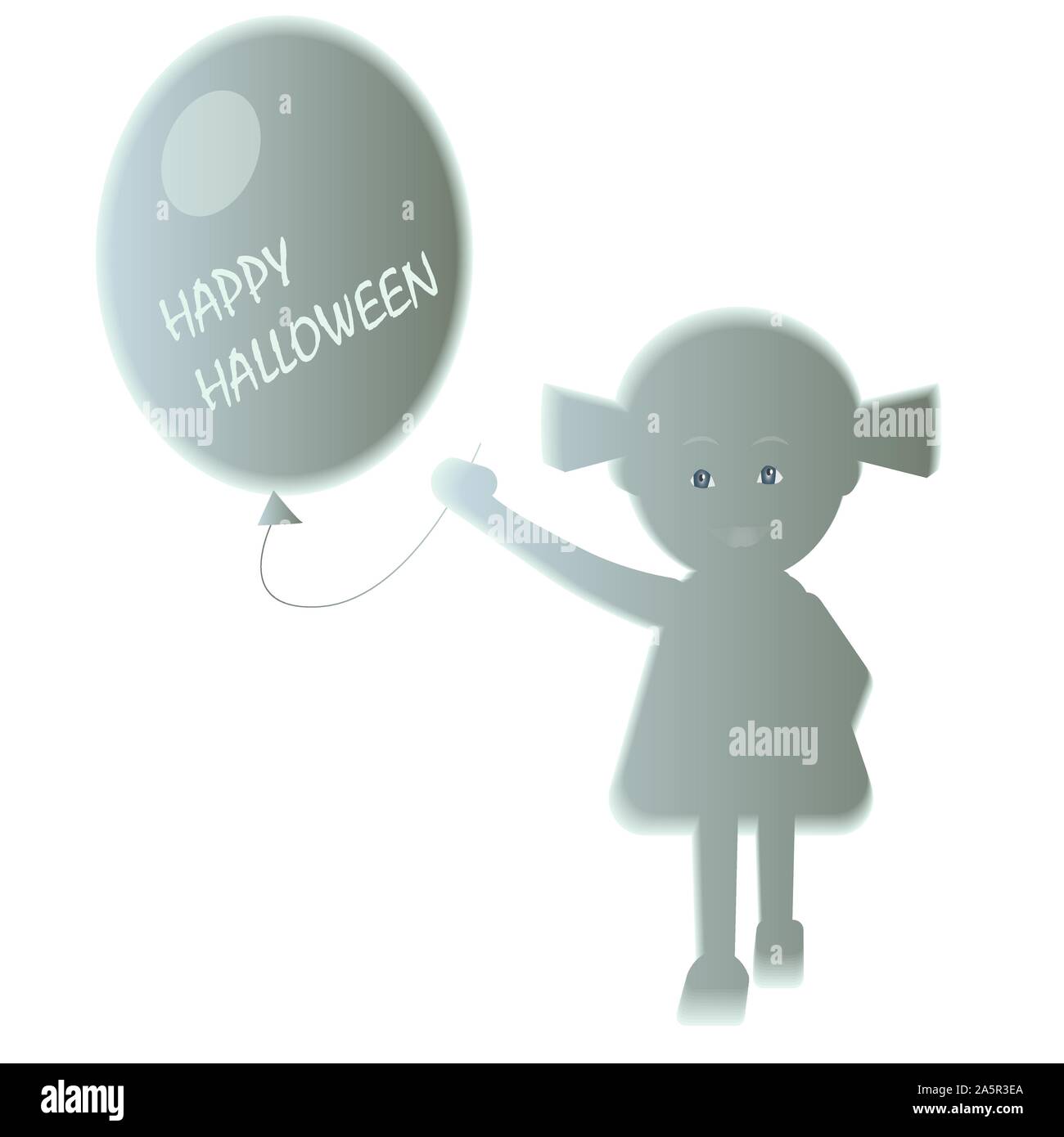 Vector illustration with a friendly ghost girl Stock Vector