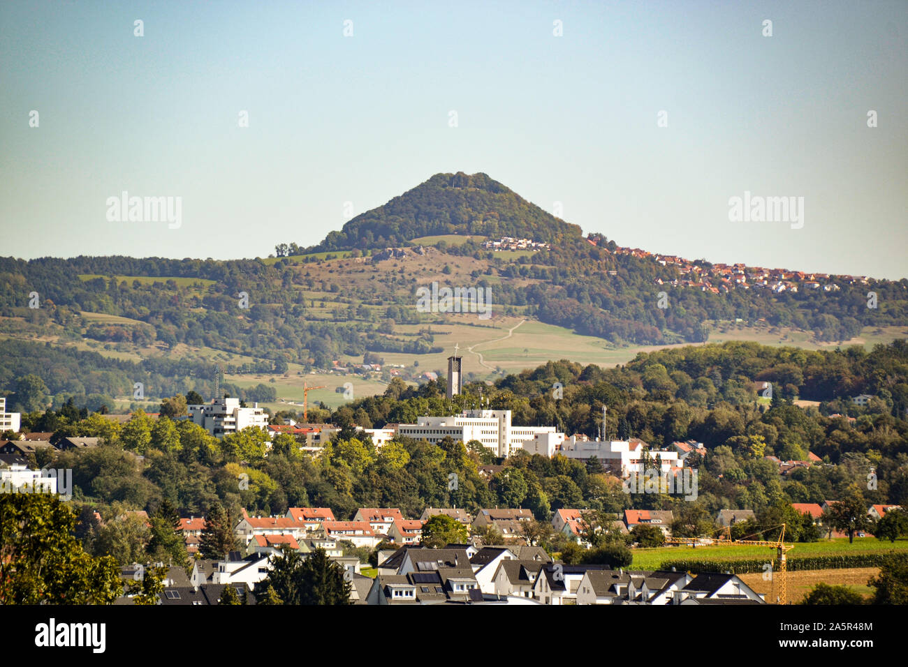 Landschaft / Panorama Hohenstaufen Berg / Göppingen Schloss Filseck Stock Photo