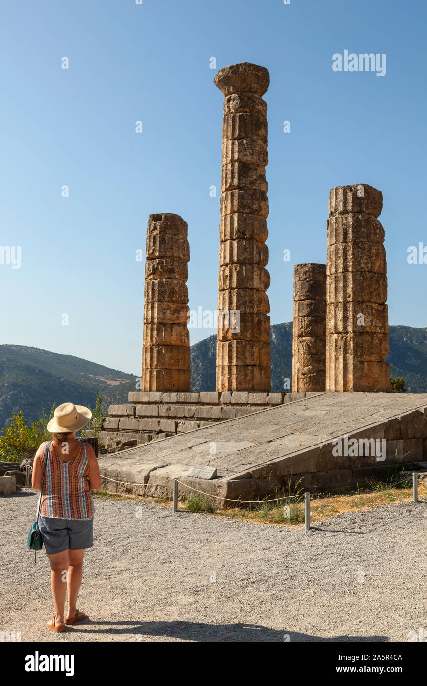 The Temple of Apollo,Delphi, Greece Stock Photo