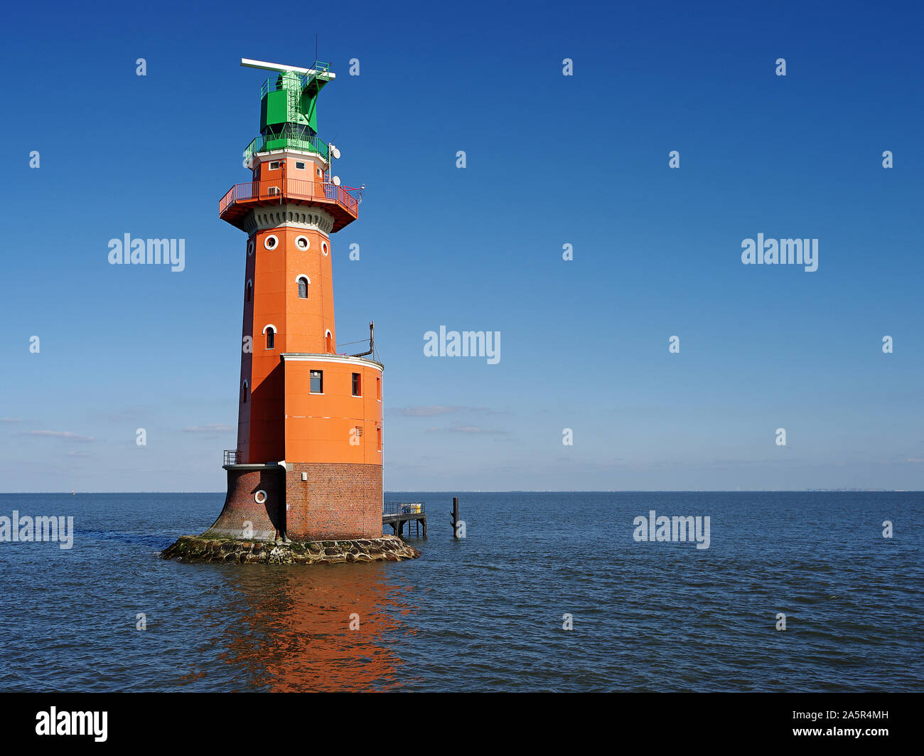 Lighthouse Hohe Weg, Lower Saxony, Germany, Stock Photo