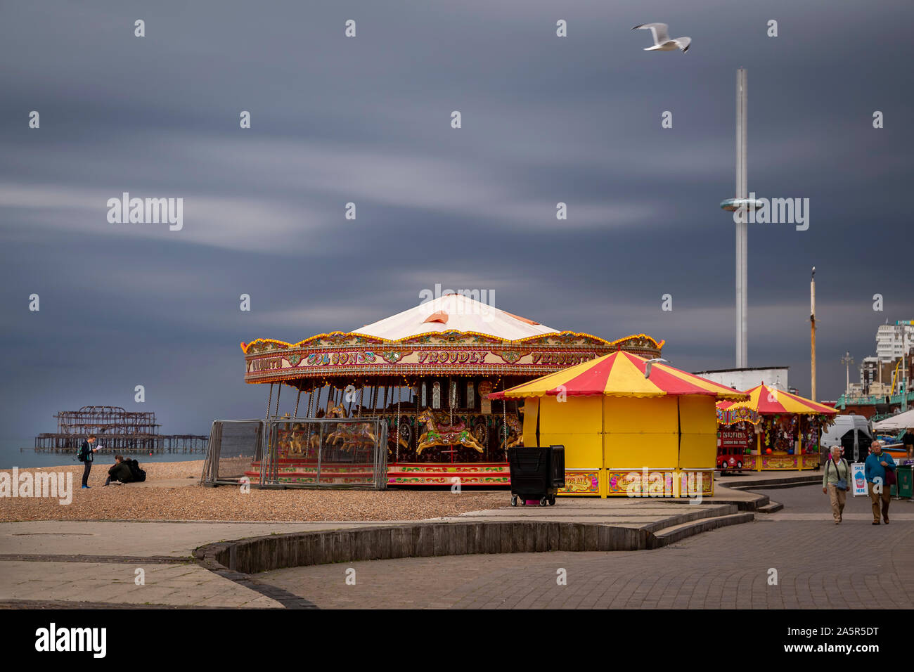 brighton seafront attractions Stock Photo