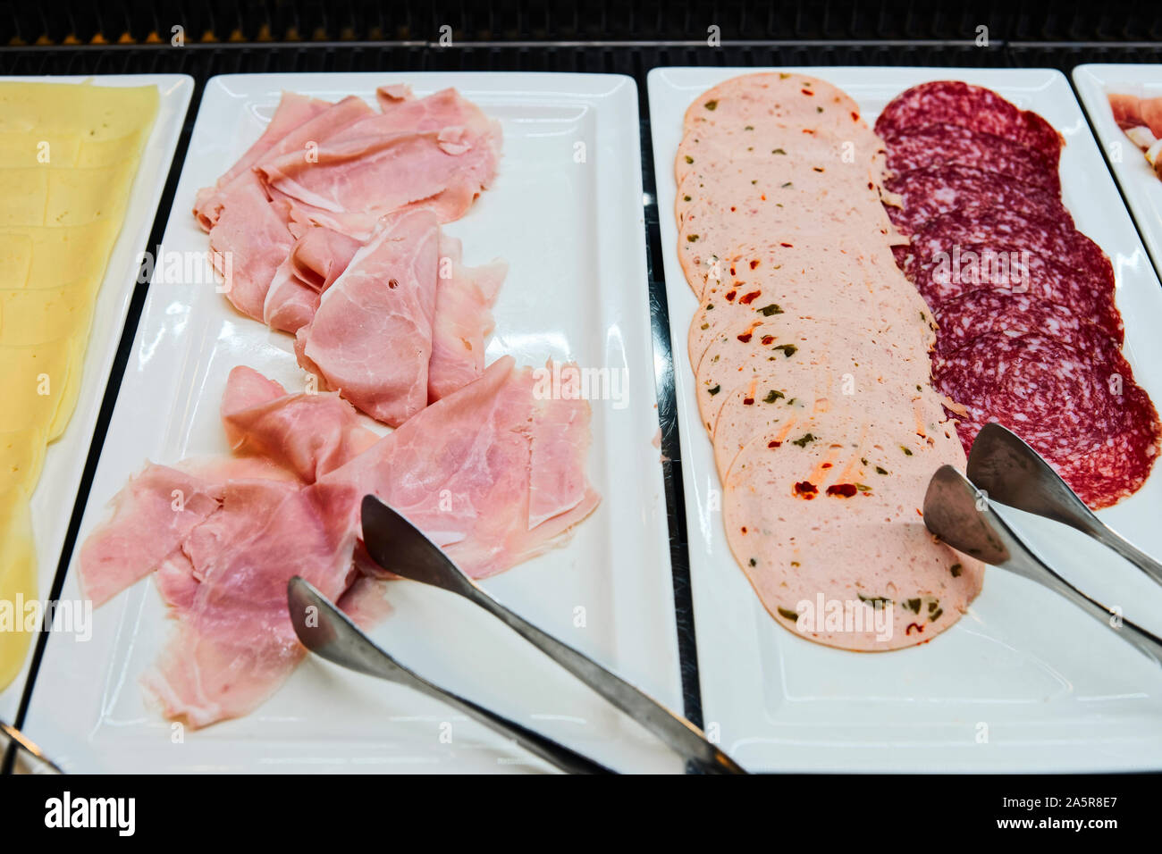 Cold meat platter and sliced cured salumi Stock Photo Alamy