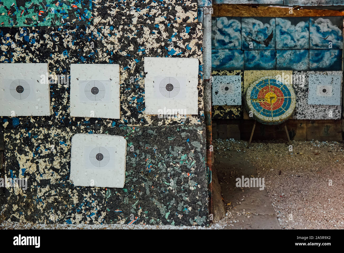 shooting range with targets for firing weapons Stock Photo - Alamy