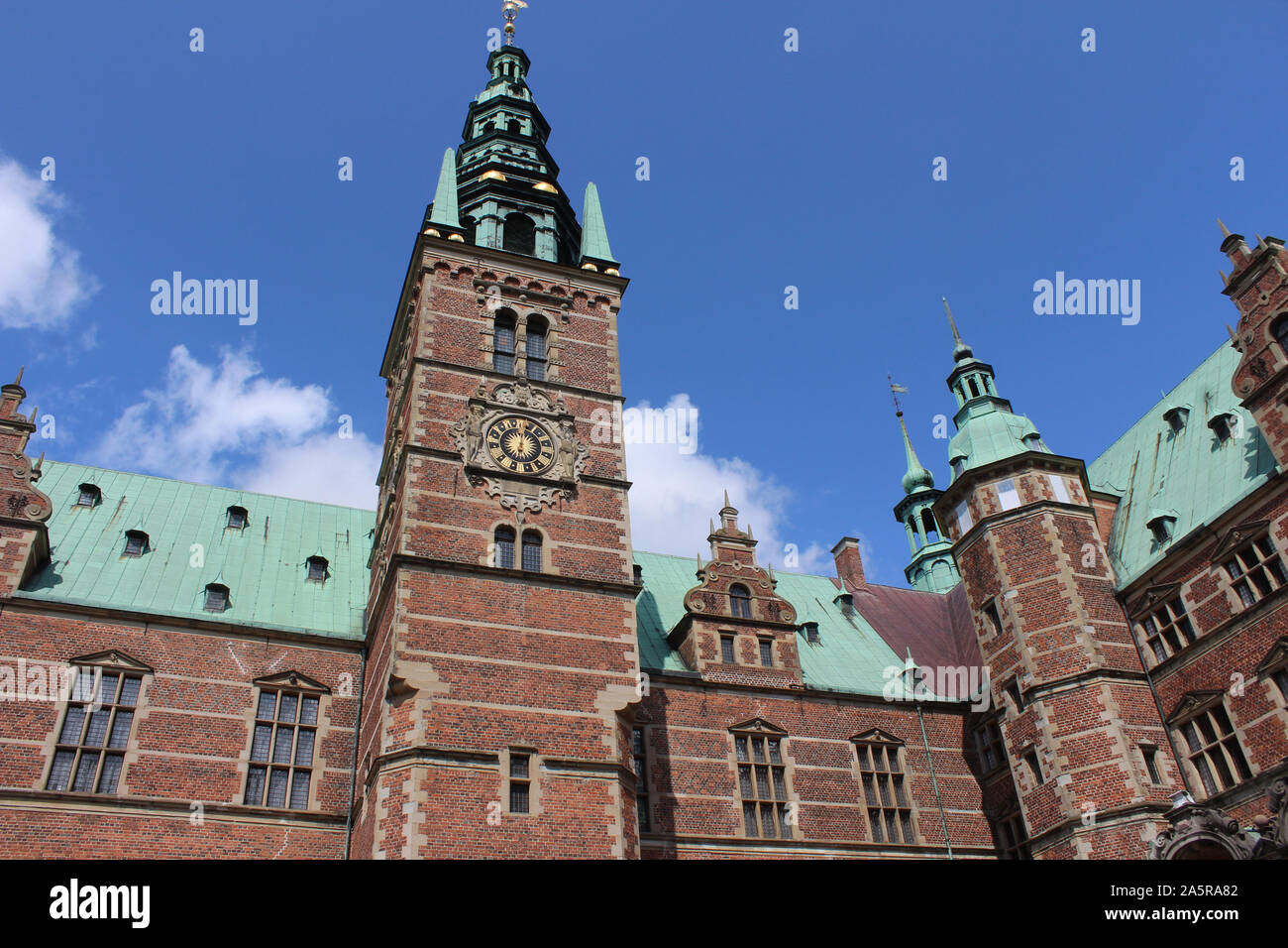 HILLEROD, DENMARK, 21 JULY 2019: The beautiful 17th century Frederiksborg Castle near Copenhagen. It is a popular tourist attraction and home to the D Stock Photo